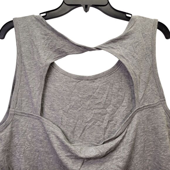 Core 10  Women Soft Cotton Open Back Tank Top Twisthole Back Gray Size 2X - Picture 4 of 10